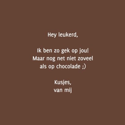 Liefdeskaart grappig chocolade 3