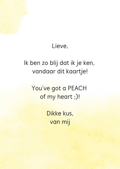 Liefdeskaart grappig You've got a peach of my heart perzik 3