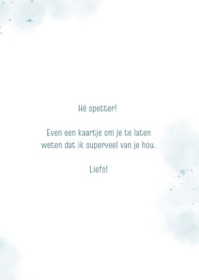 Liefdeskaart hé spetter! met water 3