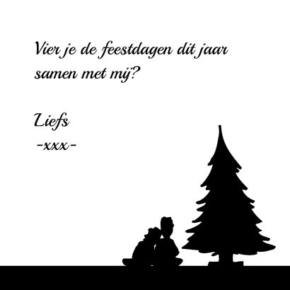 Liefdeskaartje kerstversje samen bij de boom 3