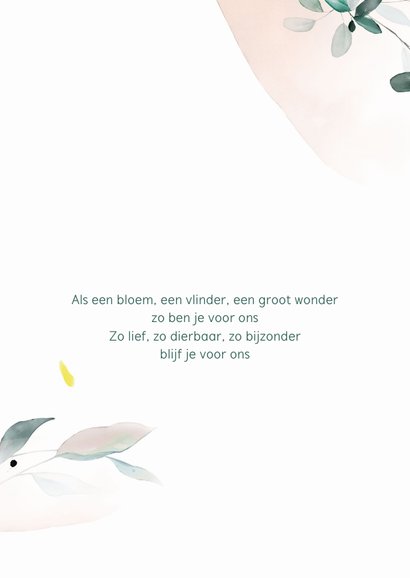 Liefdevolle dankbetuiging overlijden met bloesems 2