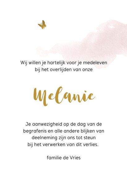 Liefdevolle dankbetuiging overlijden met bloesems 3