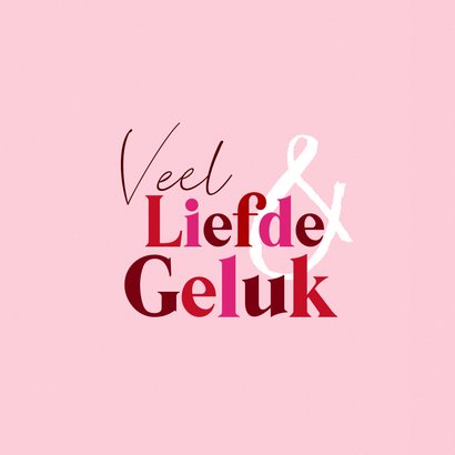 Liefdevolle felicitatiekaart huwelijk champagnefles hartjes 2