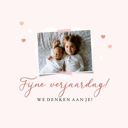 Liefdevolle fotokaart met hart in warme en zachte tinten 2