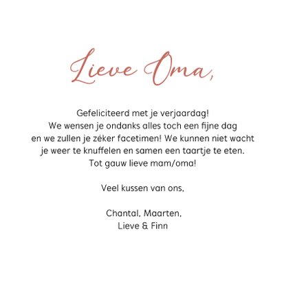 Liefdevolle fotokaart met hart in warme en zachte tinten 3