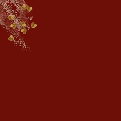 Liefdevolle kerstkaart collage 3d harten goudlook Achterkant