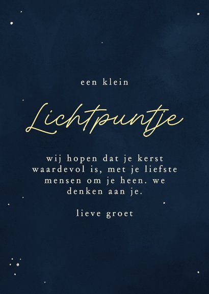 Liefdevolle kerstkaart engel met ster lichtpuntje voor jou 3