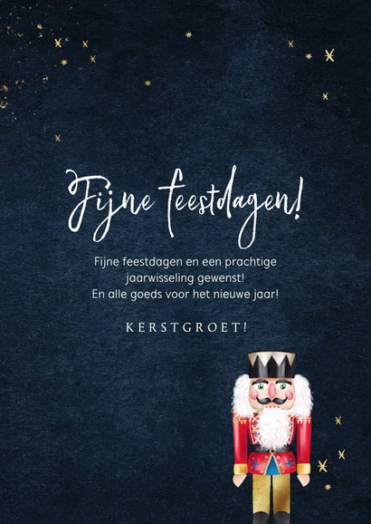 Liefdevolle kerstkaart kerst elementen notenkraker hart ster 3