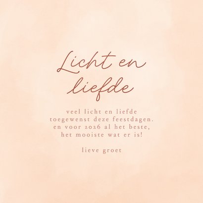 Liefdevolle kerstkaart licht en liefde engel met ster 3