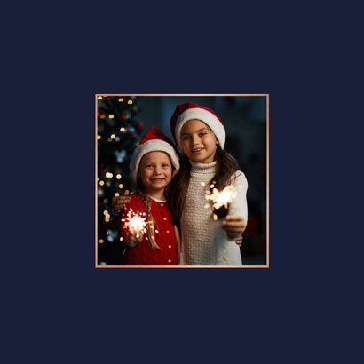 Liefdevolle kerstkaart liefde & licht met koperen sterren 2