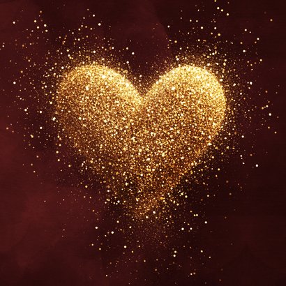 Liefdevolle kerstkaart met sprankelend hart van glitters 2