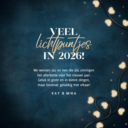 Liefdevolle kerstkaart veel lichtpuntjes in 2026 met lampjes 3