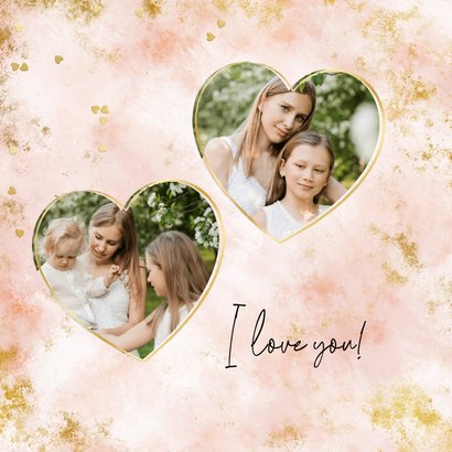 Liefdevolle moederdagkaart 'Fijne Moederdag' foto hartjes 2