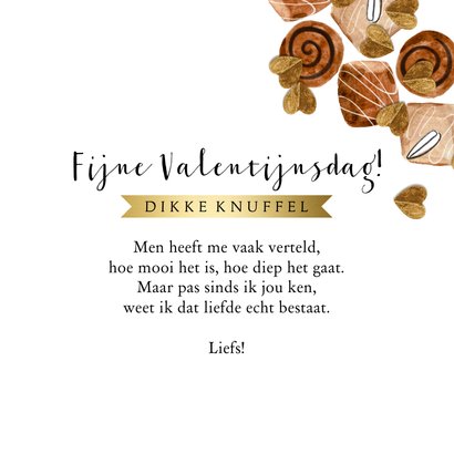 Liefdevolle valentijnskaart chocolade bonbon hart goud 3