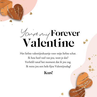 Liefdevolle valentijnskaart organische vormen goud hartjes 3