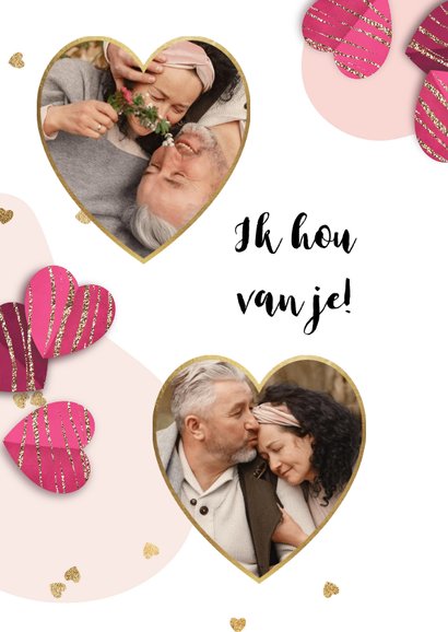 Liefdevolle Valentijnskaart voor de liefste hartjesconfetti  2