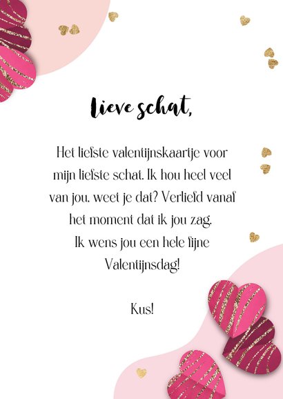 Liefdevolle Valentijnskaart voor de liefste hartjesconfetti  3