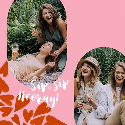Liefdevolle verjaardagskaart sip sip hooray champagnefles 2