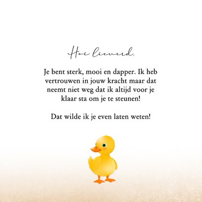 Liefdevolle wenskaart illustratie je bent niet in je eendje 3