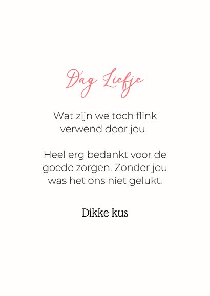 Lieve bedankkaart van zwart hondje met roze strik om nek 3