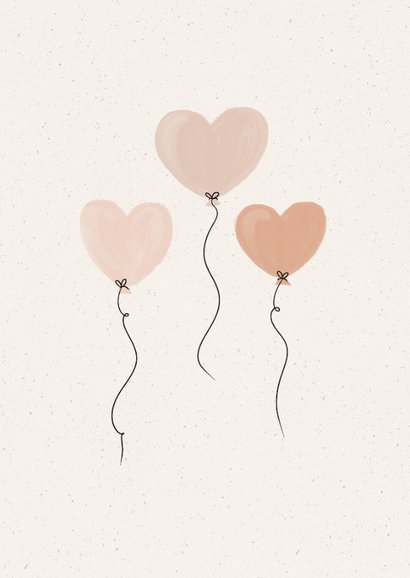 Lieve beterschapskaart met hartjes ballonnen roze 2