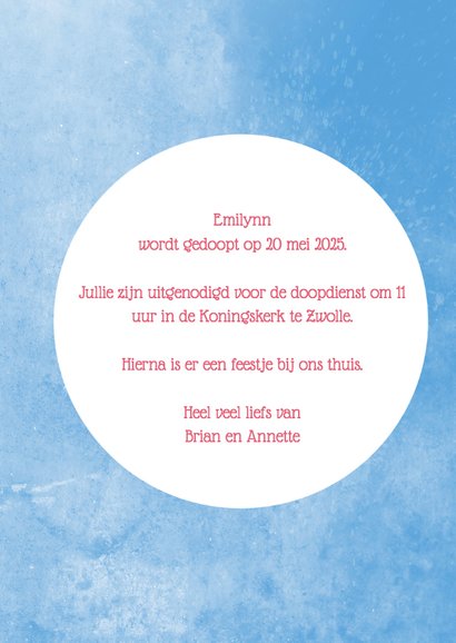 Lieve doopkaart met hartjes - DH 3