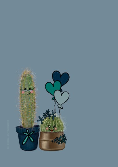 Lieve felicitatiekaart geboorte kleinzoon met cactussen 2