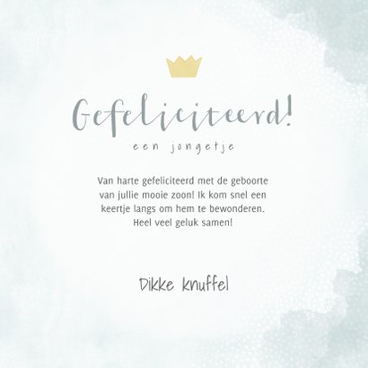 Lieve felicitatiekaart jongetje met olifantje, waterverf 3