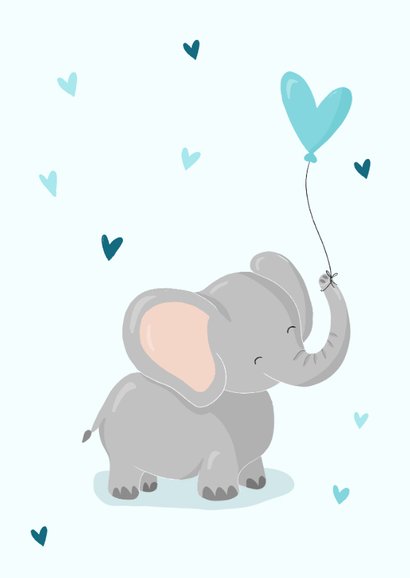 Lieve felicitatiekaart met muis en olifant 2
