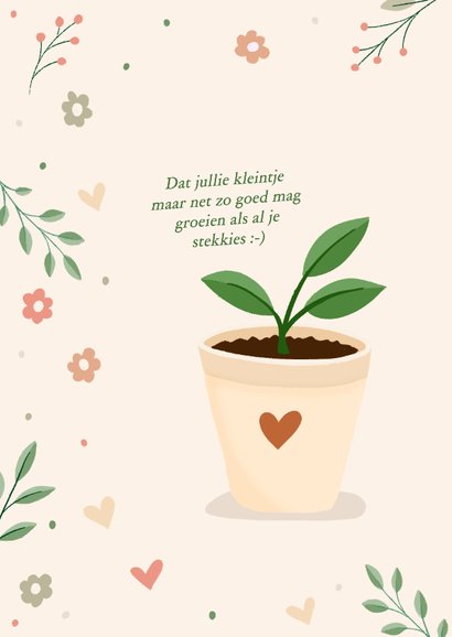 Lieve felicitatiekaart voor een plantmom die zwanger is 2