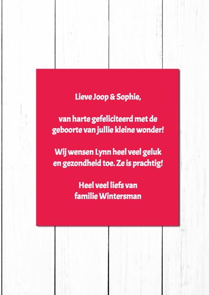 Lieve geboortefelicitatie - DH 3