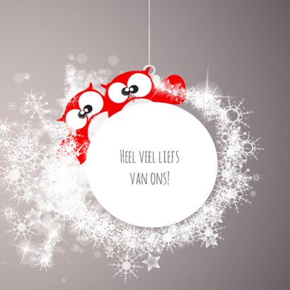 Lieve kerstkaart beter jaar met sterren en dieren 3