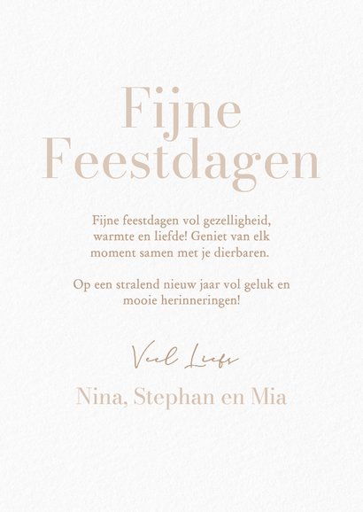 Lieve kerstkaart met foto in boog en beige strikje 3