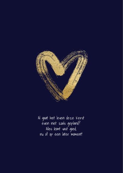 Lieve kerstkaart met gouden hart en 2 fotos 2