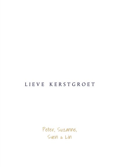 Lieve kerstkaart met gouden hart en 2 fotos 3