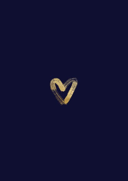 Lieve kerstkaart met gouden hart en 2 fotos Achterkant