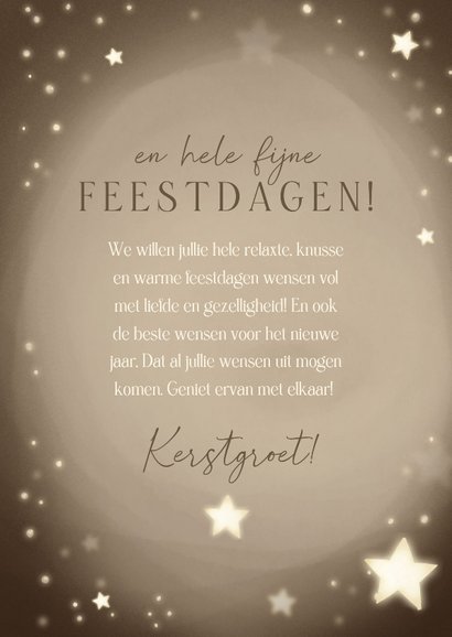 Lieve kerstkaart rendier met sterren lichtpuntjes voor jou 3