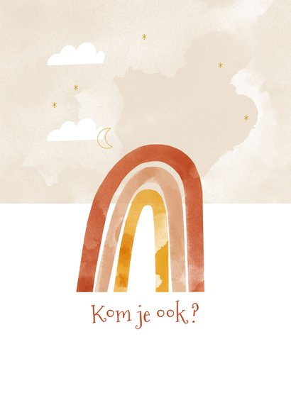 Lieve kinderfeestje uitnodiging regenboog en foto's meisje 2