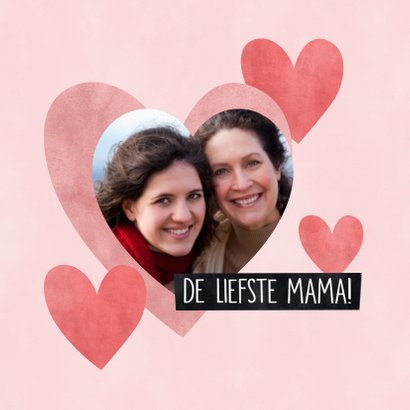 Lieve moederdag kaart Knuffel voor de liefste mama hartjes 2