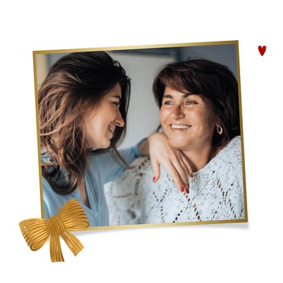Lieve moederdagkaart cadeau strik goud hartjes 2