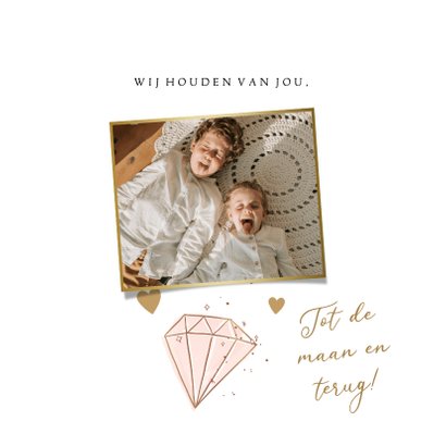 Lieve moederdagkaart met foto's en diamant 2