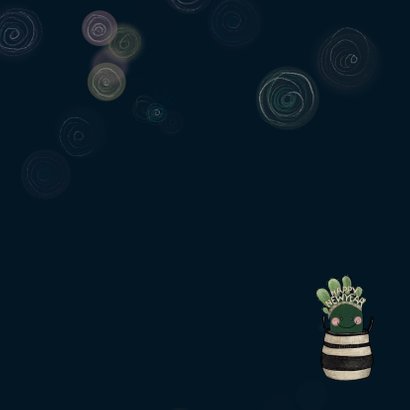 Lieve nieuwjaarskaart cactus met diadeem happy new year! Achterkant