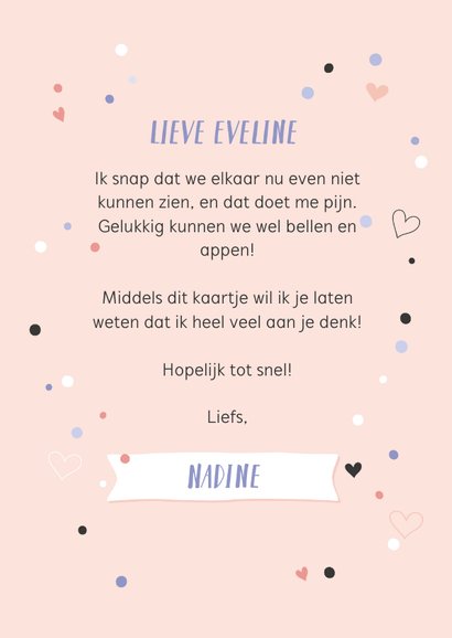 Lieve pastel rode kaart met quote 3
