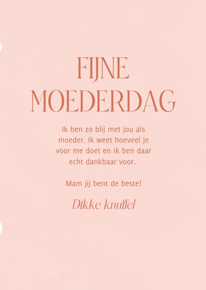 Lieve roze moederdagkaart met witte bloemetjes 3