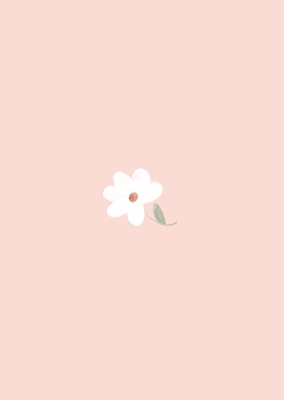 Lieve roze uitnodiging voor een lentefeest met bloemen Achterkant