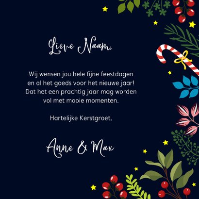 Lieve tijger kerstkaart met bloemen 3