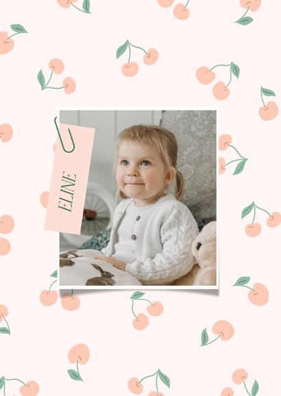 Lieve uitnodiging met kersjes voor kinderfeestje 2