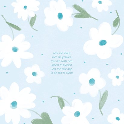 Lieve uitnodiging voor een lentefeest bloemen blauw 2
