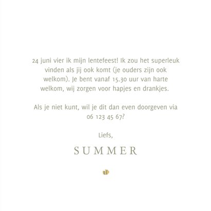 Lieve uitnodiging voor een lentefeest met takjes en bijtjes 3