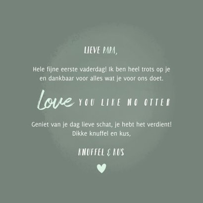 Lieve vaderdag kaart otters Love you like no otter & hartjes 3